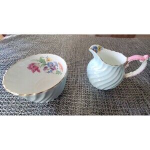 Aynsley England Porcelain Cream and Sugar Set Rare 1930's Collection